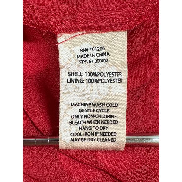 Soft Surroundings Top Women Large Red Besito Polka Dot Sheer Ruffle Tassels Boho - Picture 8 of 10